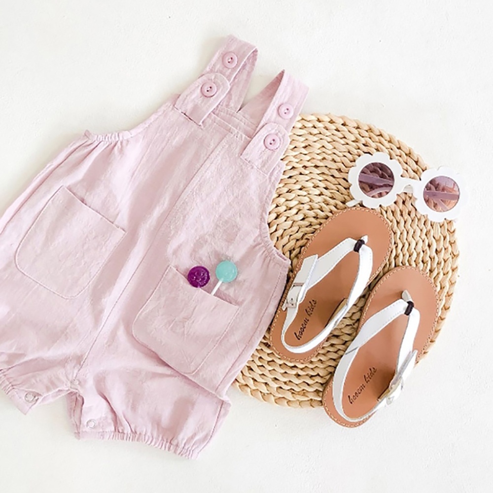 Baby Unisex Overall Suspender Trousers Romper Pink